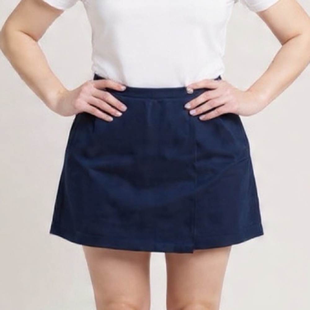 Liz Claiborne Navy Wrap Skirt
